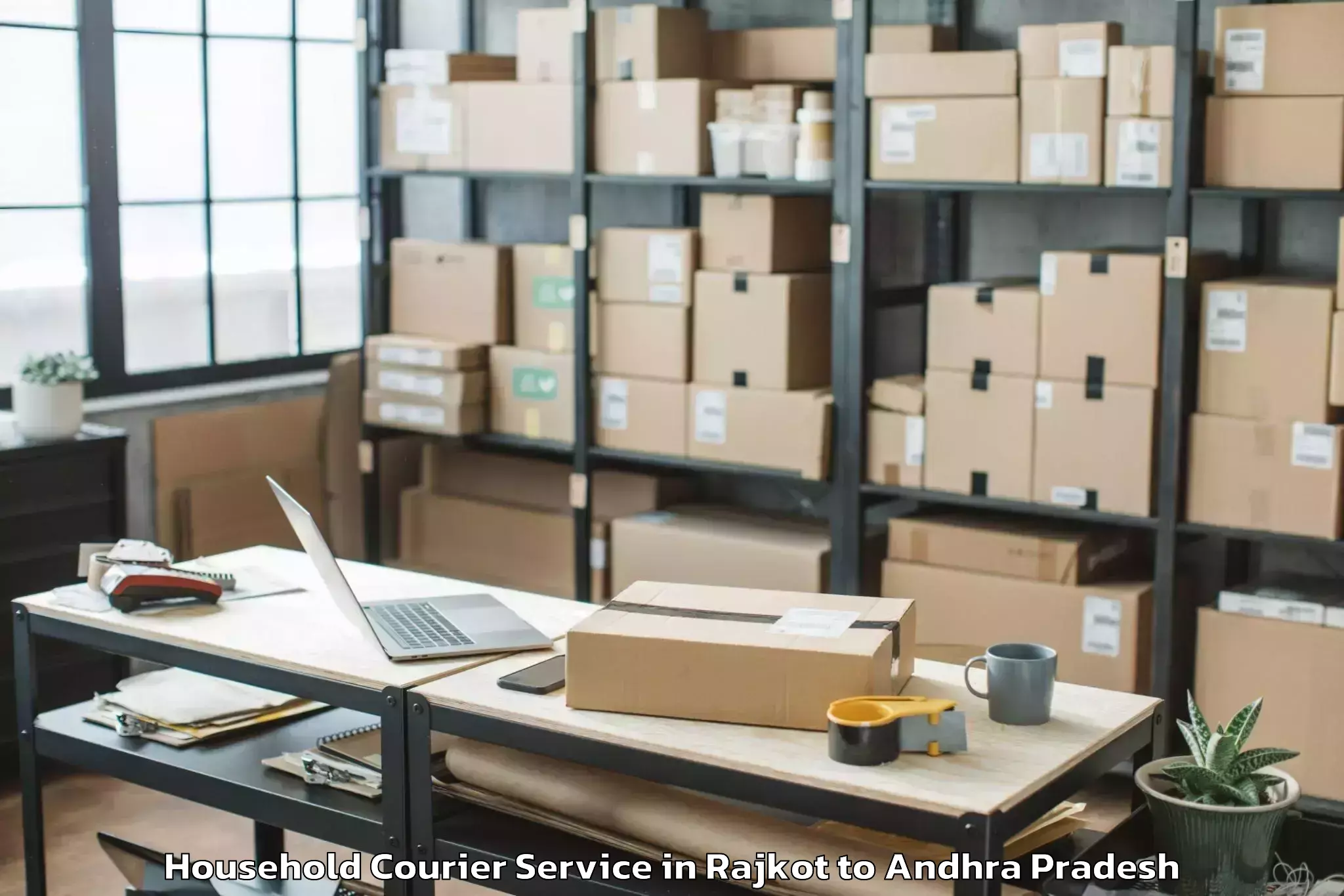 Reliable Rajkot to Uppalaguptam Household Courier